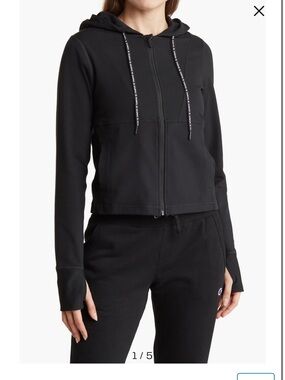 Champion Black Soft Crop Full Zip Hoodie